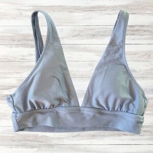 Aerie Ribbed Triangle Bralette Light Support Comfy Everyday Top Medium‎
